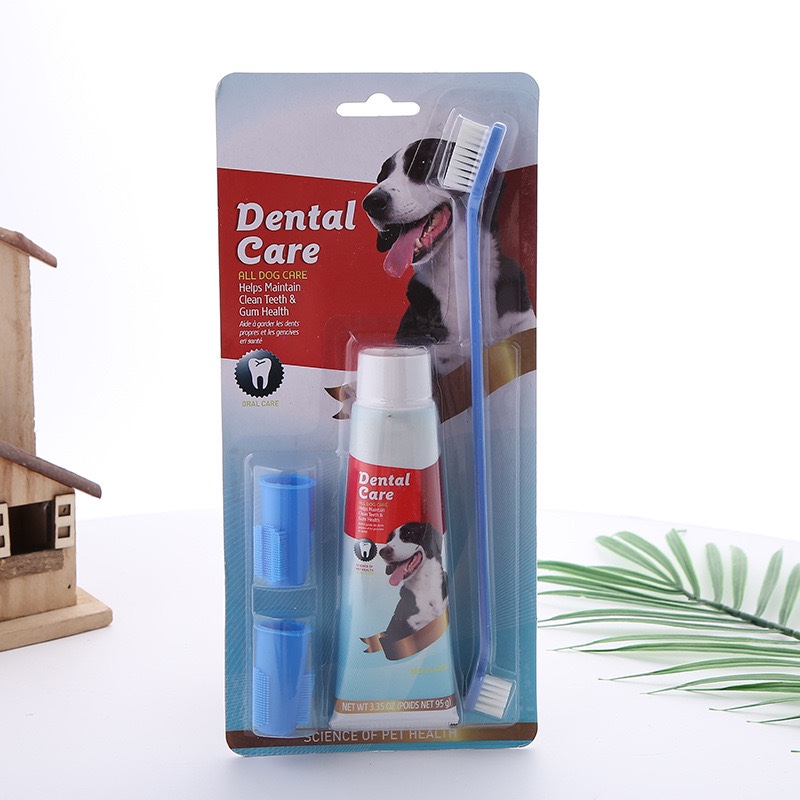 Pet Supplies Pet Toothpaste Set Pet Toothbrush Dog Oral Care Dog Toothbrush And Toothpaste Set 1 full figure