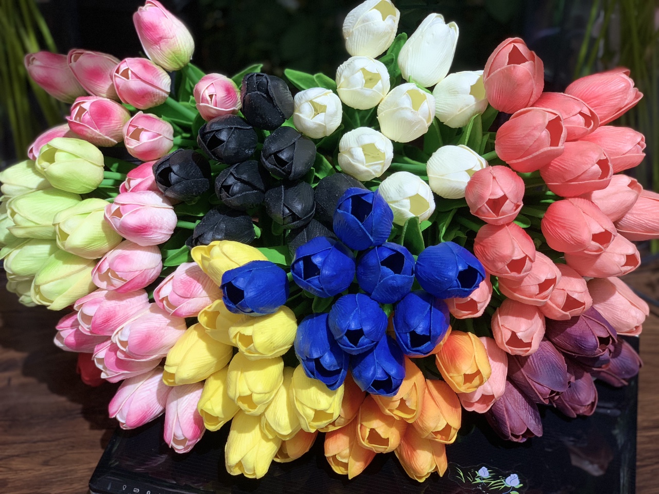 Nine tulips