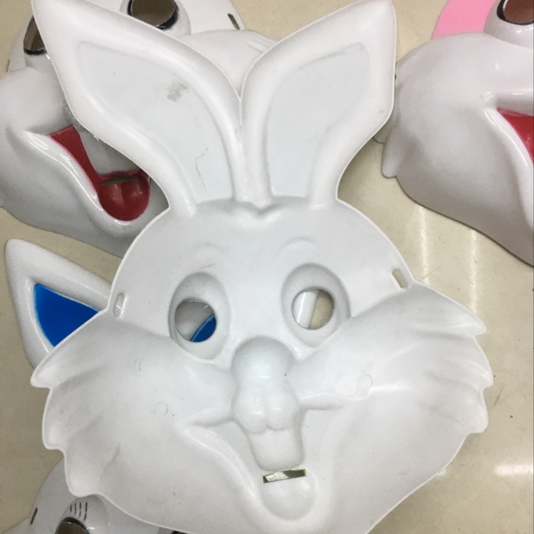 注塑面具儿童面具可爱面具小兔子面具细节图