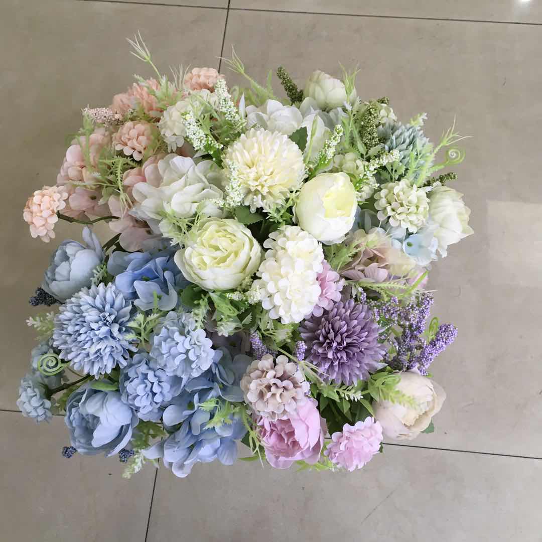 Wholesale of 7 forks of colorful peonies for living room artificial flower and artificial flower decoration