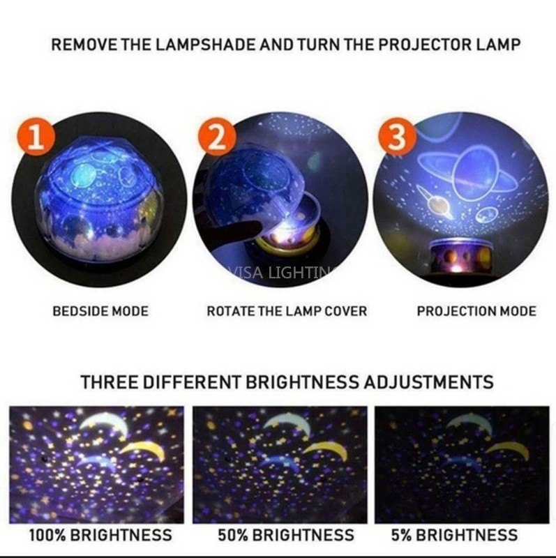 Colorful magic diamond projection light, dreamy universe starry sky light, smart rotating LED night light, creative USB light detail image 6