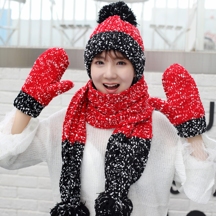 Winter Adult Hat, Scarf, Gloves And Hat Set Specification drawing