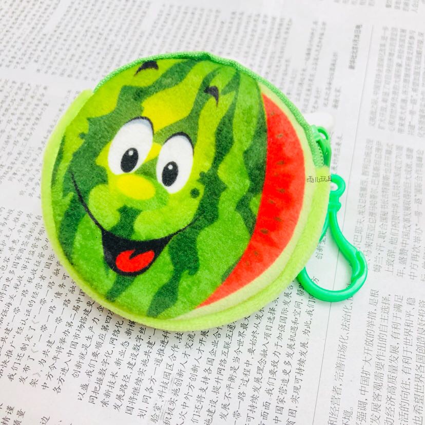 9cm printed fruit wallet cartoon watermelon printed fruit circular wallet printed zero wallet