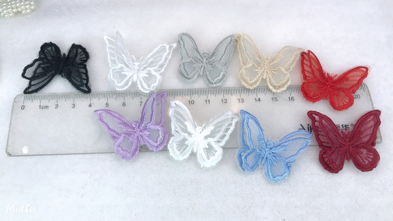 Purple Cherry Blossom Language embroidered butterfly headwear and hair accessory