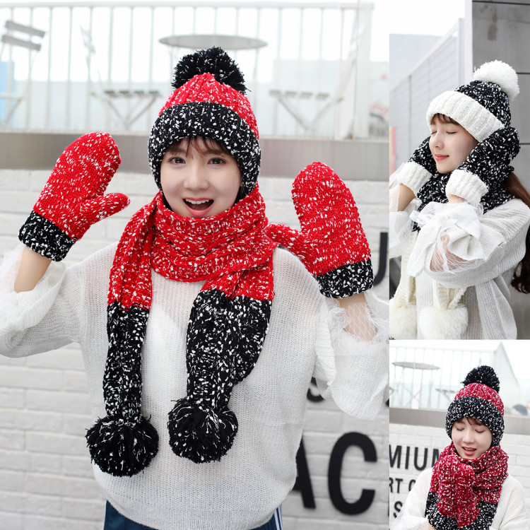 Winter Adult Hat, Scarf, Gloves And Hat Set Specification drawing