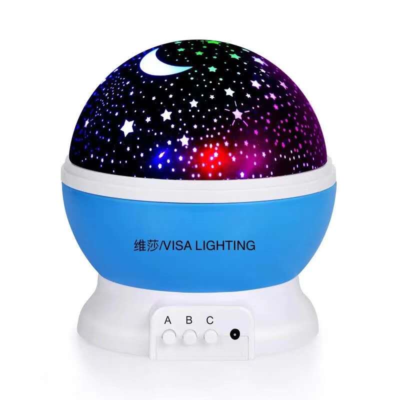New LED ultra-quiet rotating dream projection lamp, Starry sky night light, seven-color starry sky light