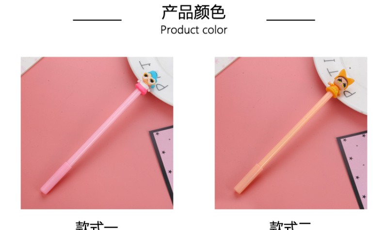 厂家直销新款卡通小女孩黑色中性笔学生学习文具批发可定制logo详情4