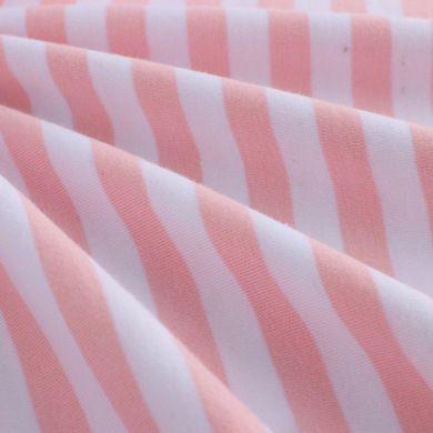 Striped knit T-shirt fabric Combed cotton stretch single side sweatshirt tracksuit pajamas fabric