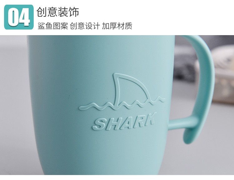 Household shark-patterned toothbrush, toiletry cup and mouthpiece detail image 8