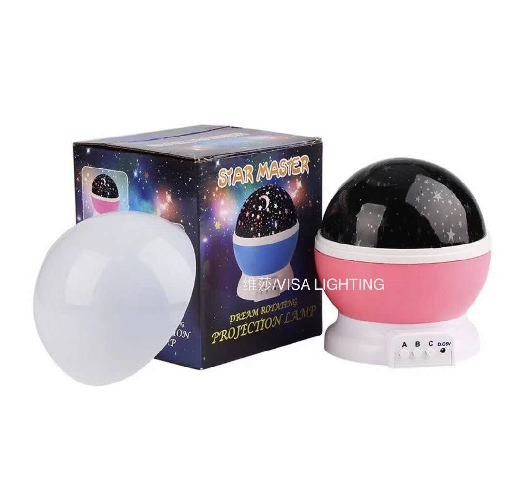 New LED ultra-quiet rotating dream projection lamp, Starry sky night light, seven-color starry sky light Specification image