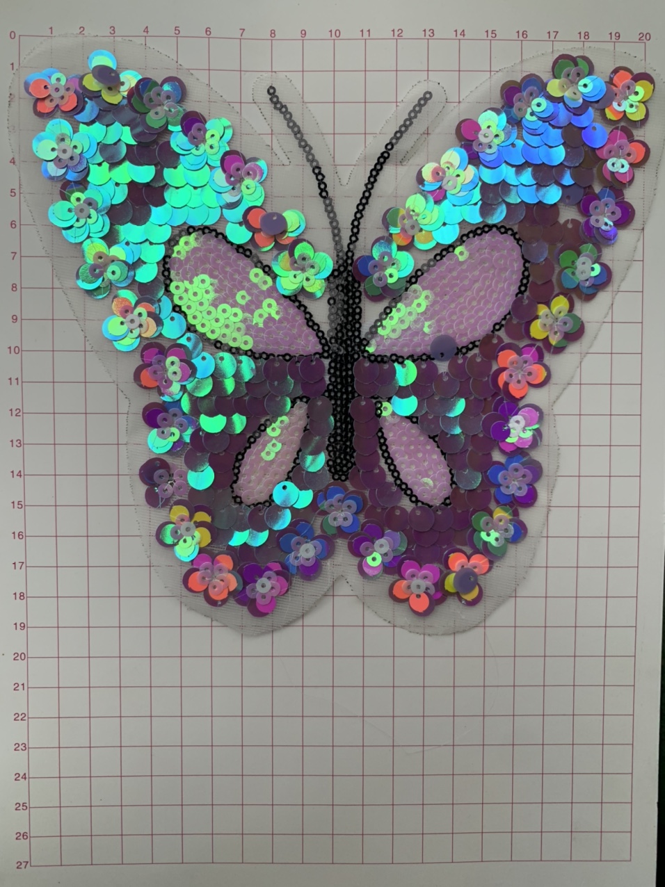 Sequined fabric patch