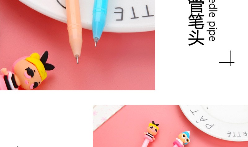 厂家直销新款卡通小女孩黑色中性笔学生学习文具批发可定制logo详情10