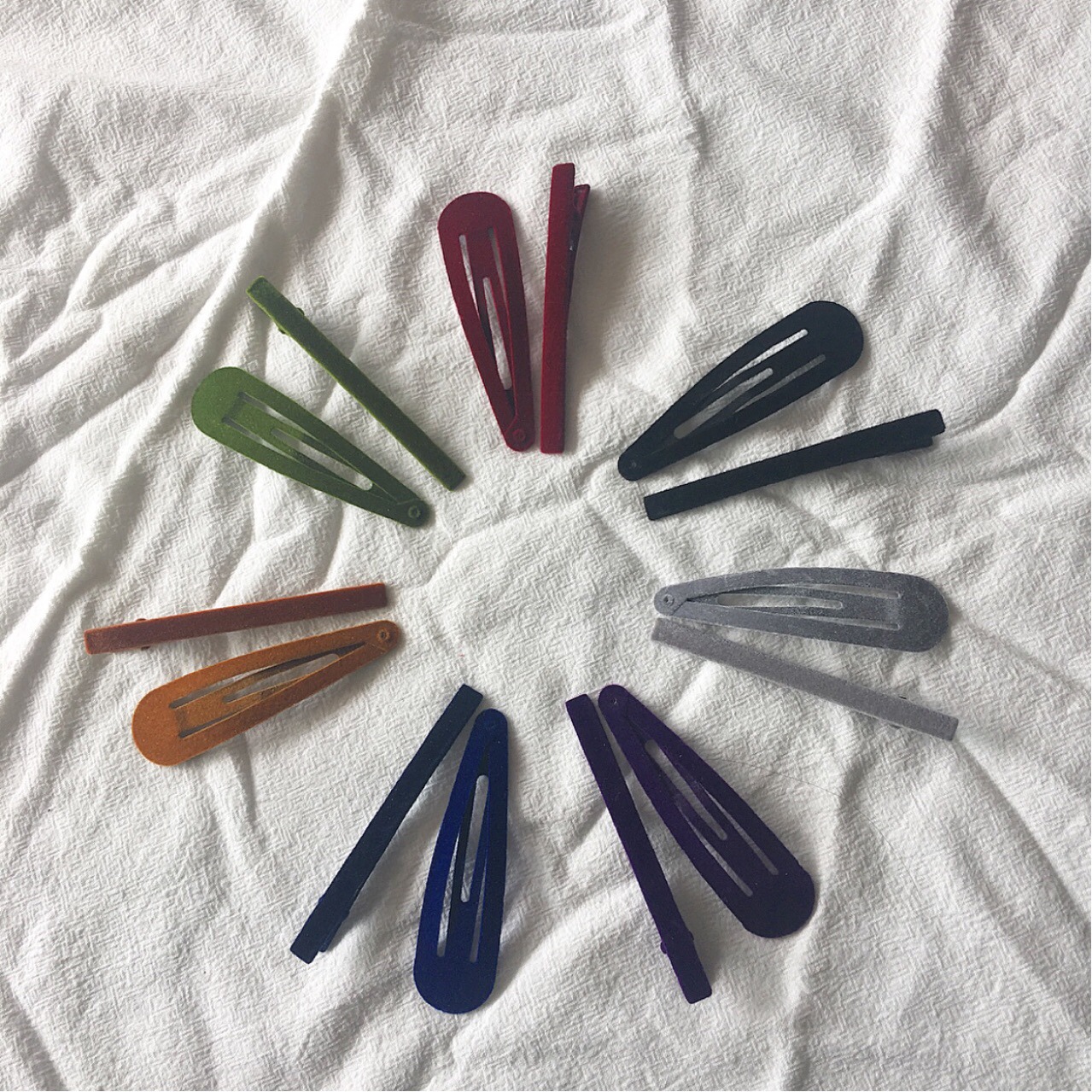 Purple Cherry Blossom Language solid color retro and simple style velvet edge hair clip headwear accessory