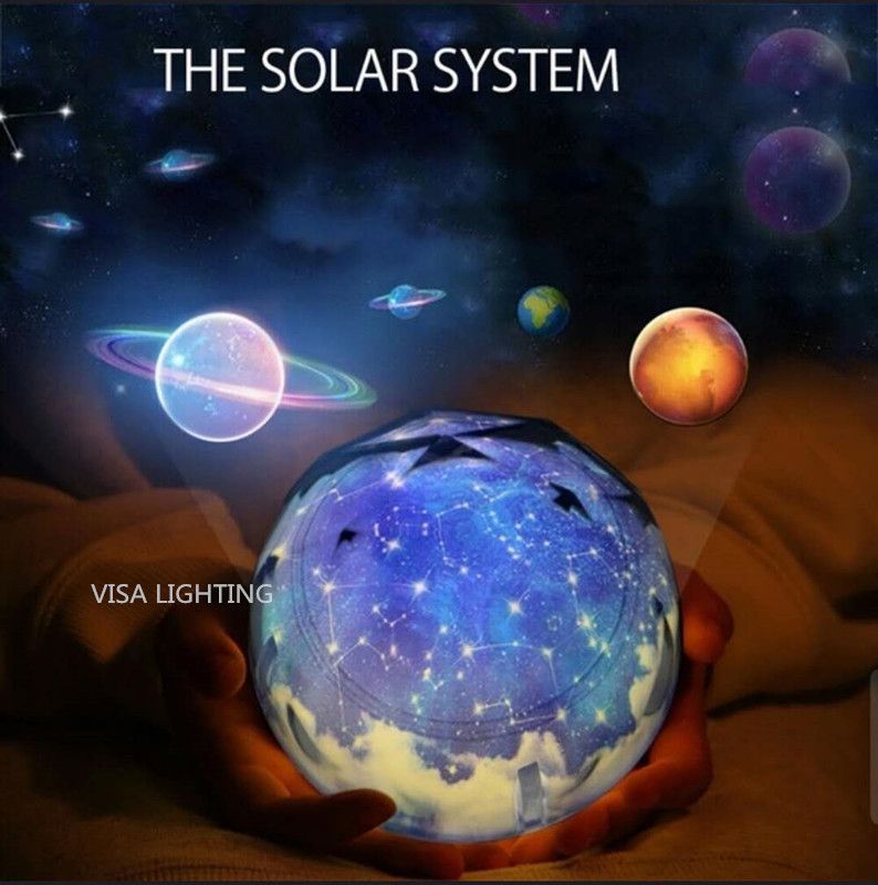 Colorful magic diamond projection light, dreamy universe starry sky light, smart rotating LED night light, creative USB light details Picture