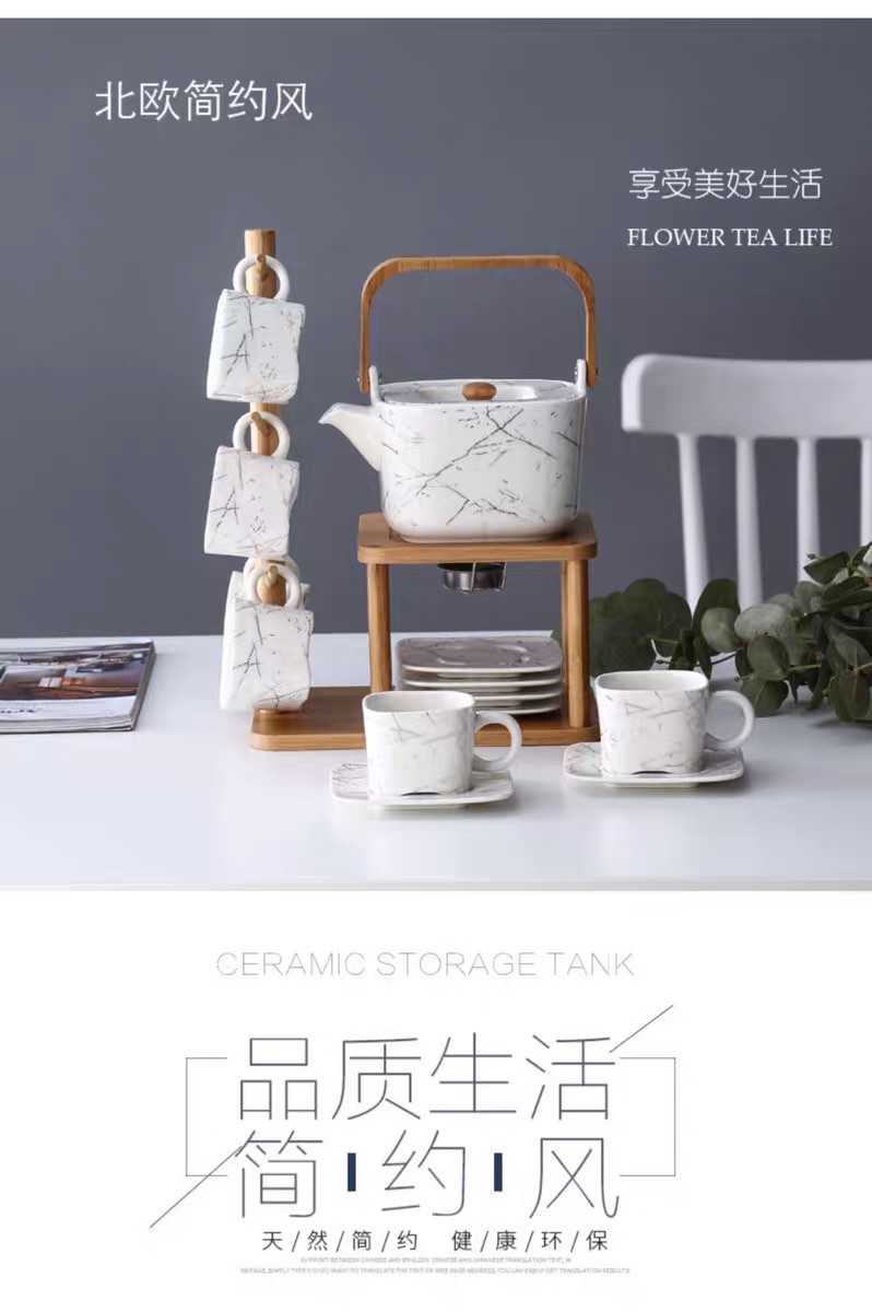 日式陶瓷茶壶水果花草茶具咖啡壶家用北欧风格下午茶详情图1