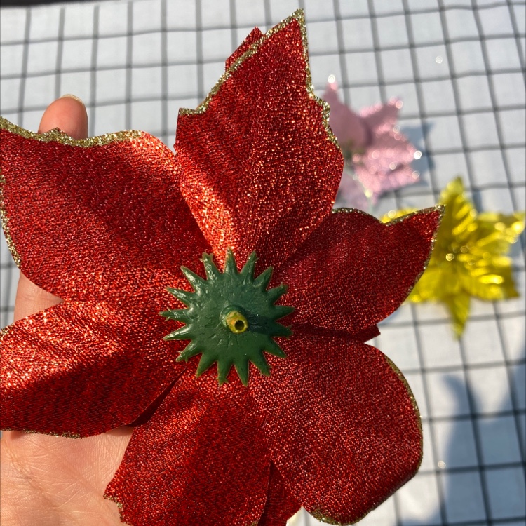 Outline the Christmas flowers detail image 2