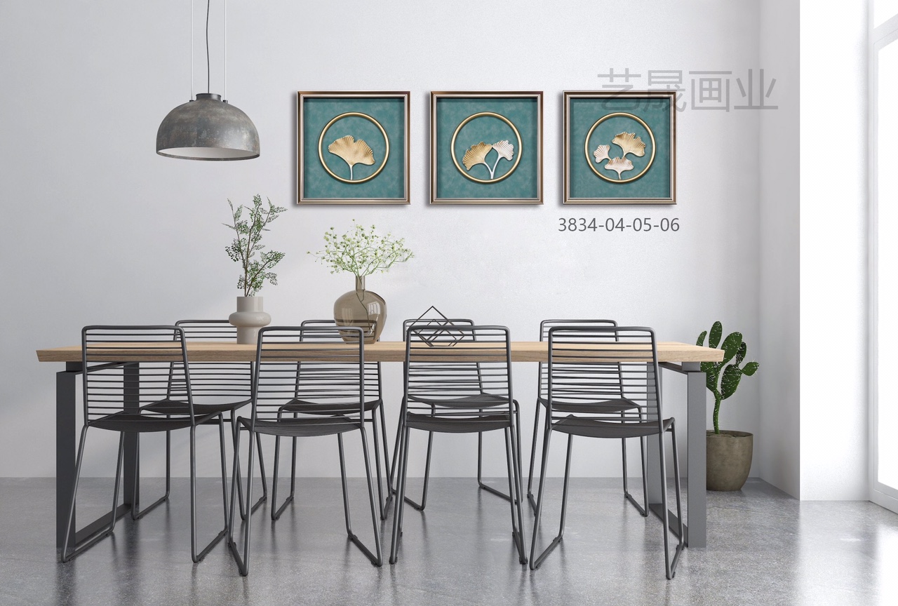 Light luxury painting living room decoration painting sofa background wall 3d three-dimensional relief painting modern Chinese triptych painter house hanging painting