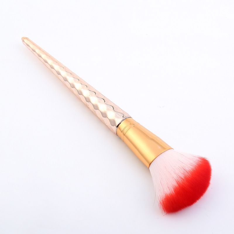 Multi-functional makeup brush, beauty tool, spiral handle, rose gold colorful powder brush, long blush brush Specification image