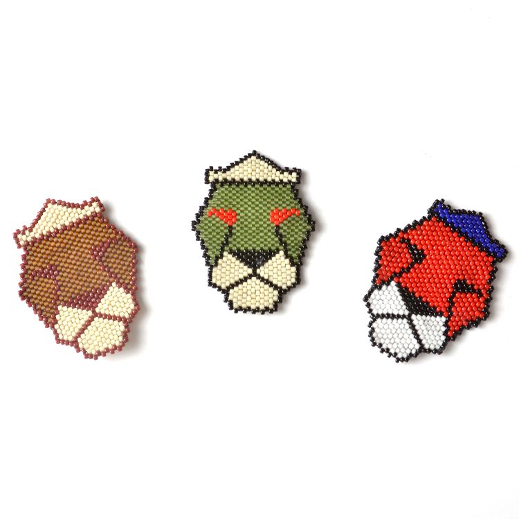 Handwoven DIY jewelry lion head