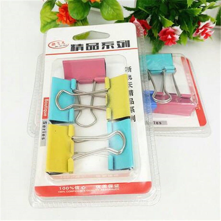 Colorful long-tail clips, student office stationery, metal desktop binding clips, fish-tail ticket clips, swallowtail ticket clips