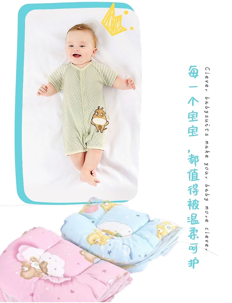夏季棉垫枕头三件套可折叠婴儿宝宝蚊帐免安装有底蚊帐罩婴儿床详情图6