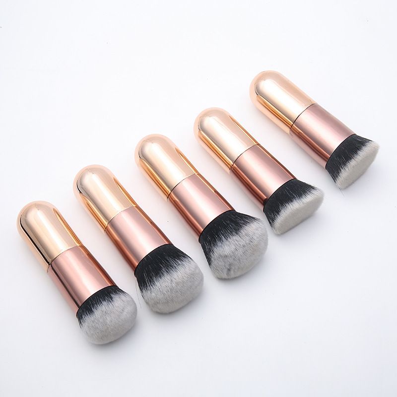 Factory direct sales of beauty tools: mini portable chubby makeup brush, comfortable soft-bristled foundation brush, setting powder brush details Picture