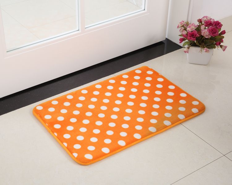 Coral fleecy bathroom floor mat bathroom non-slip dotted door mat thumbnail