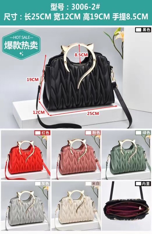 Green leather handbag for lady satchel thumbnail