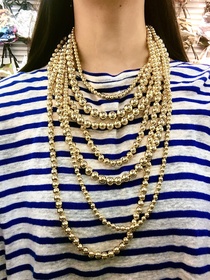 Embellished gold plated bead necklace