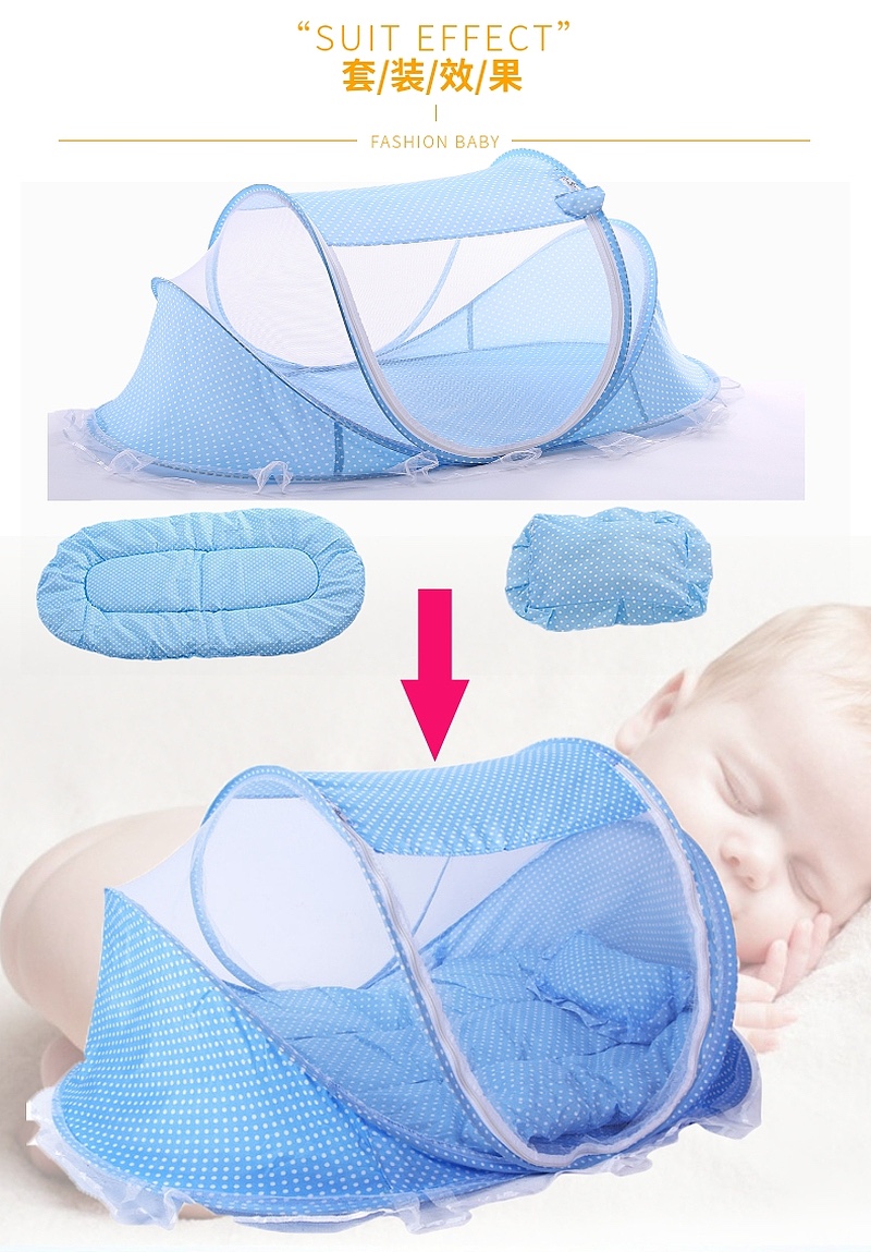 婴儿蚊帐宝宝蒙古包0-3岁通用免安装可折叠支架有底婴童蚊帐罩详情图8