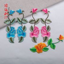 新款中国风牡丹刺绣布贴大号对花演出服民族服舞蹈服烫花绣片