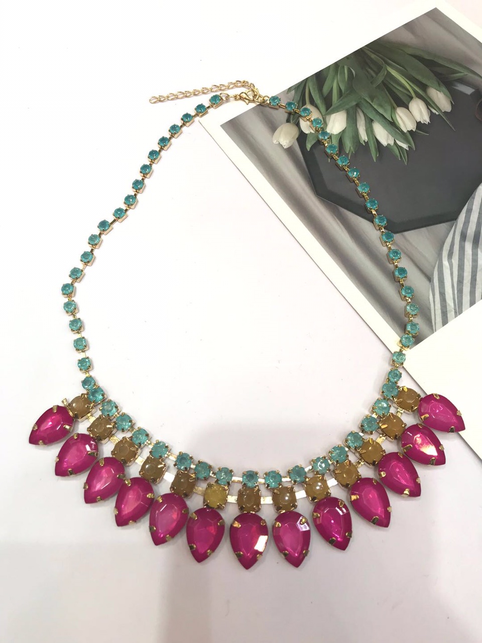 Stylish Bohemian diamond necklace