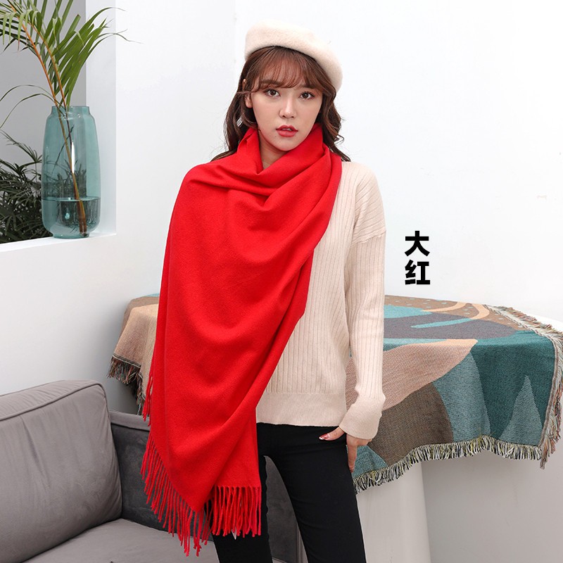 羊毛围巾女秋冬2020新款加厚保暖披肩纯色羊绒围巾 男女冬季围巾【 Louis Amari详情图9