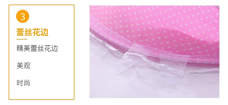 婴儿蚊帐宝宝蒙古包0-3岁通用免安装可折叠支架有底婴童蚊帐罩详情图5