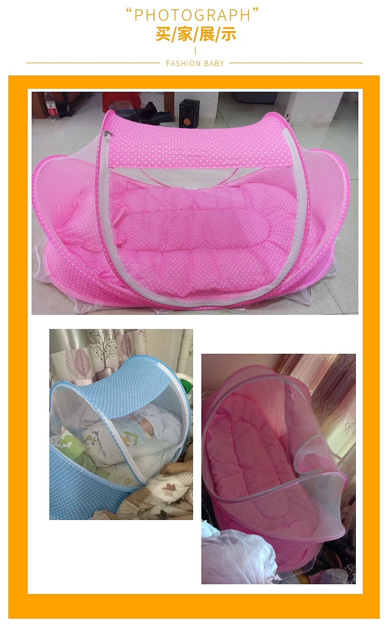 Baby Mosquito Net Baby Yurt 0-3 Years Old Universal Free Installation Foldable Bracket With Bottom Baby Mosquito Net Cover undefined