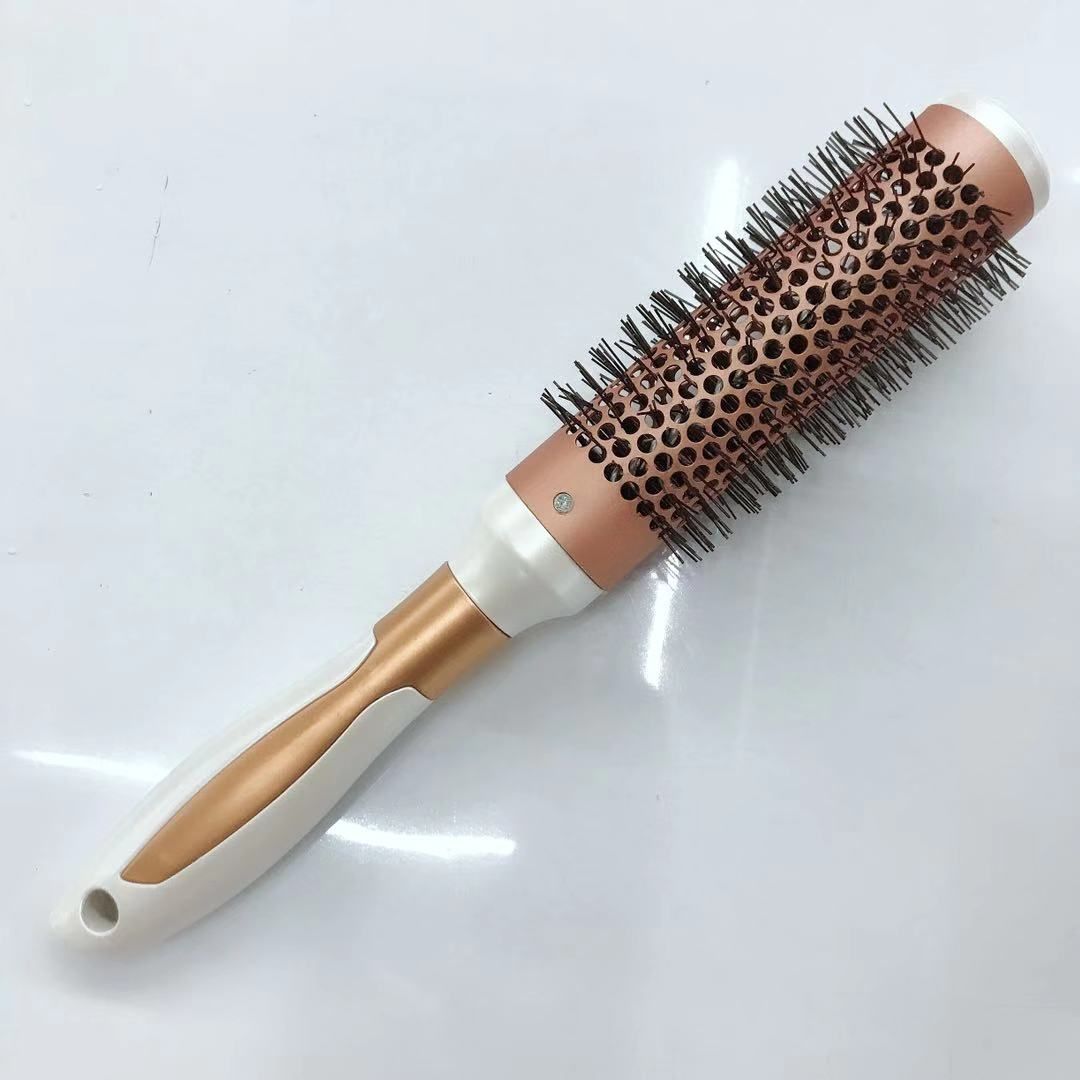 LONGFA mirror comb, aluminum-copper comb, styling comb, curly hair comb