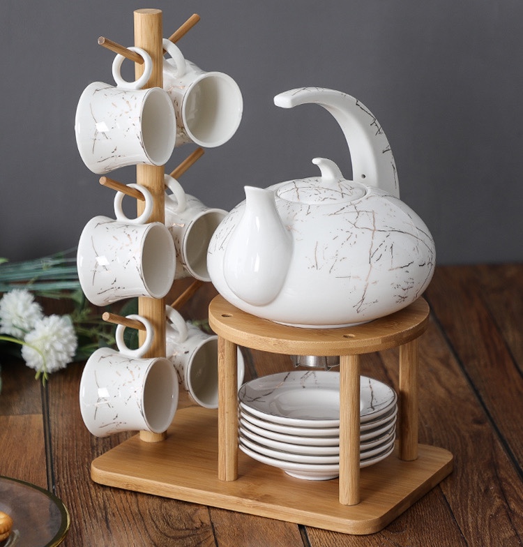 水果花草茶茶壶茶杯套装日式带架子整套茶具套装咖啡杯壶