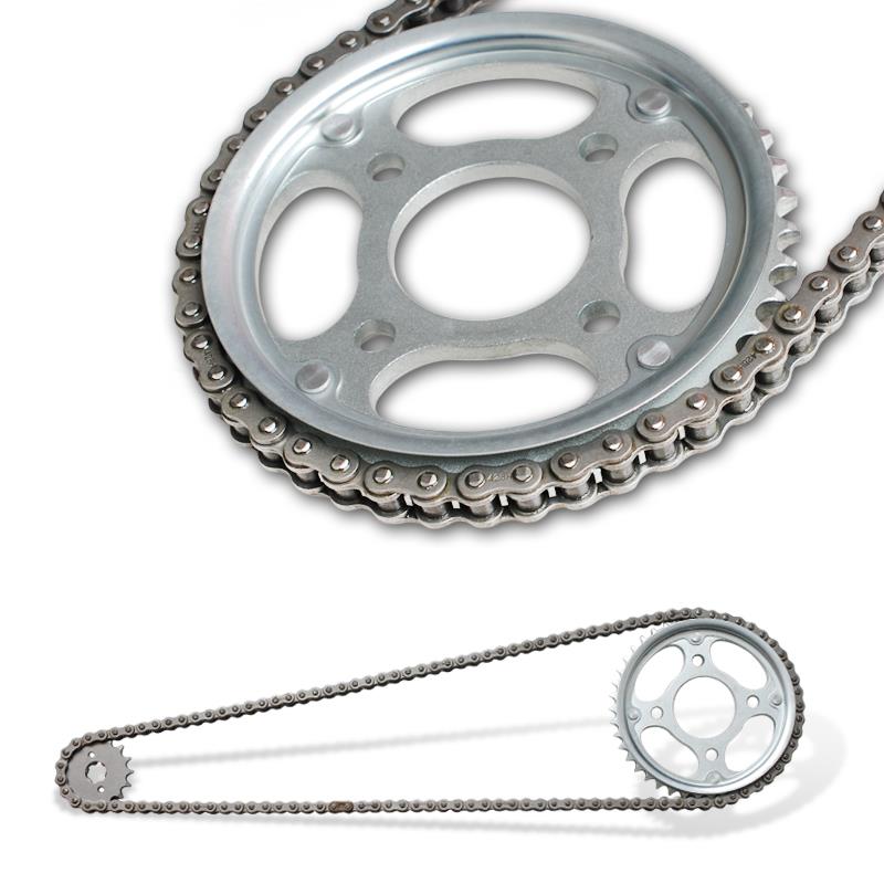 chain sprocket motorcycle Chain and sprocket kits transmission sprocket for CG125/150/200 WY125/150 YBR125 AX100 GXT200 Bajaj thumbnail