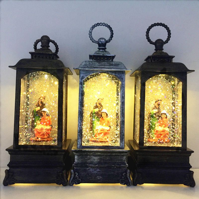 Usb medium wind lamp crystal gift box Craft gift set music box snow lantern details Picture