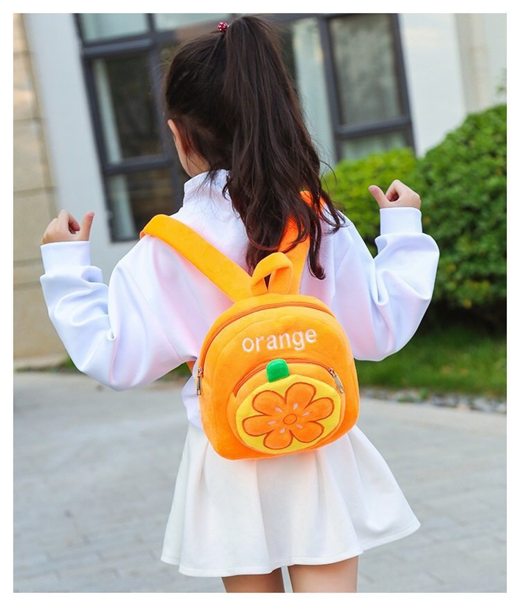 Winter children's fruit embroidered plush MINI cute cartoon plush children's snack backpack at Jinquan 0801 booth Item Picture