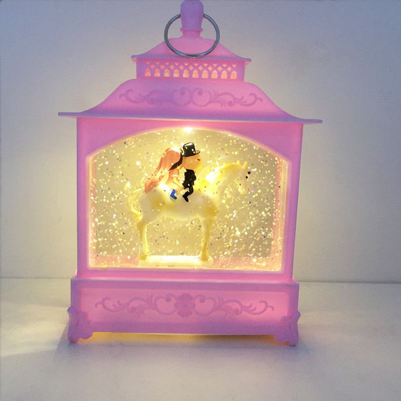 Atmosphere Home furnishings scene layout LED crystal water snowflake eight-tone flat wind lamp small night lamp details Picture