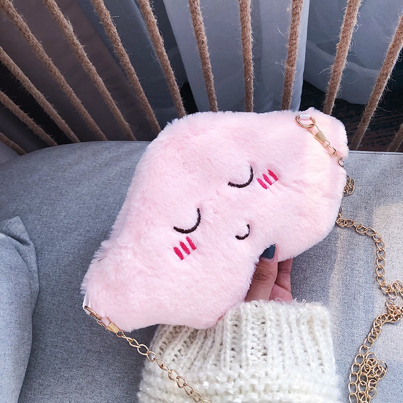 Kawaii sweet furry bag, women's single-shoulder bag 2020, cute bag, crossbody bag, student Korean version soft girl bag Specification image