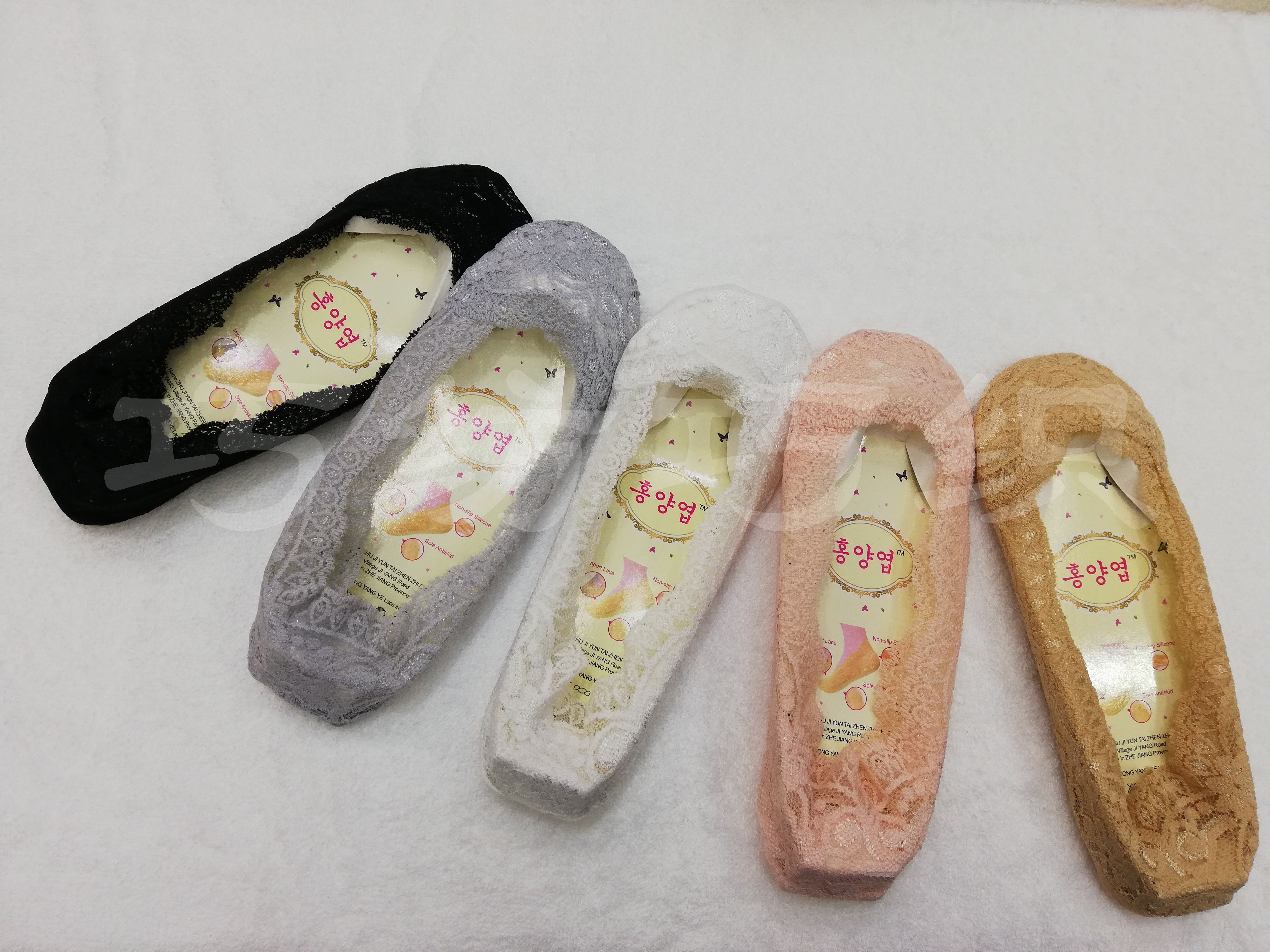 爆款 春夏季女士浅口蕾丝隐形船袜 硅胶脚底防滑不掉跟