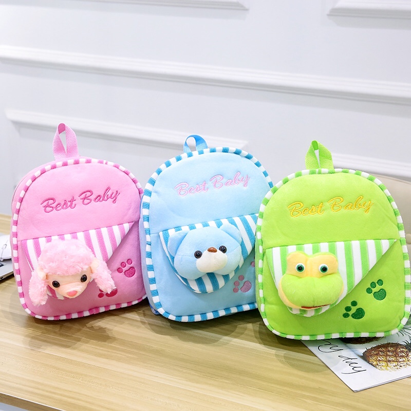 Children's kindergarten cartoon cute primary school plush bag mini backpack girls boys plush bag