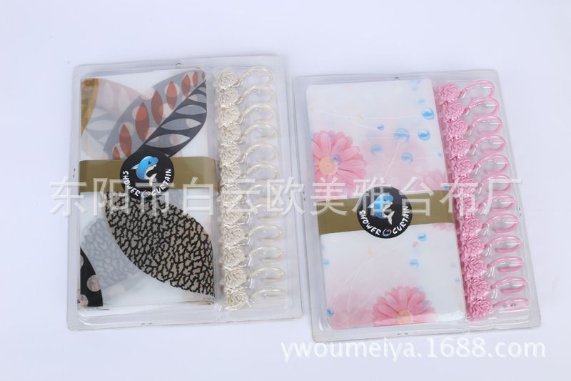 PEVA shower curtain flower hook box is waterproof and mildew resistant full figure