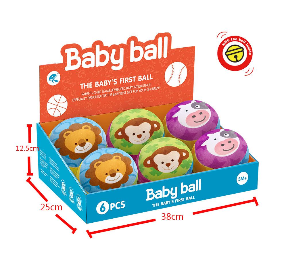 Baby toys Learn ball Animal cognition ball Baby grip ball toy ball Rattle ball 5 "baby cloth ball