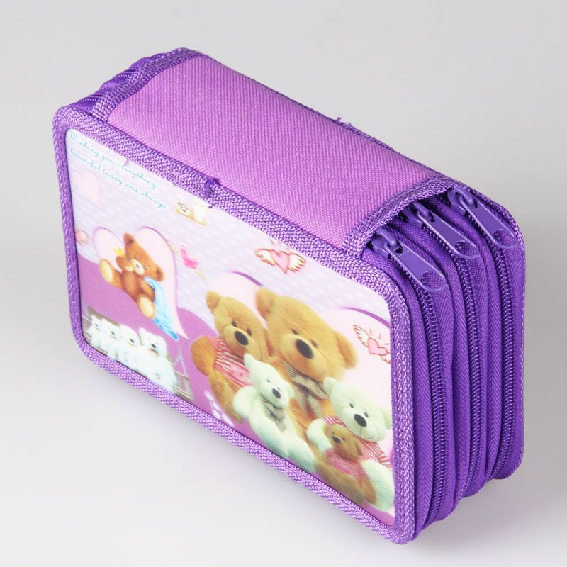 3 zipper pencil case can fit with statationery full figure