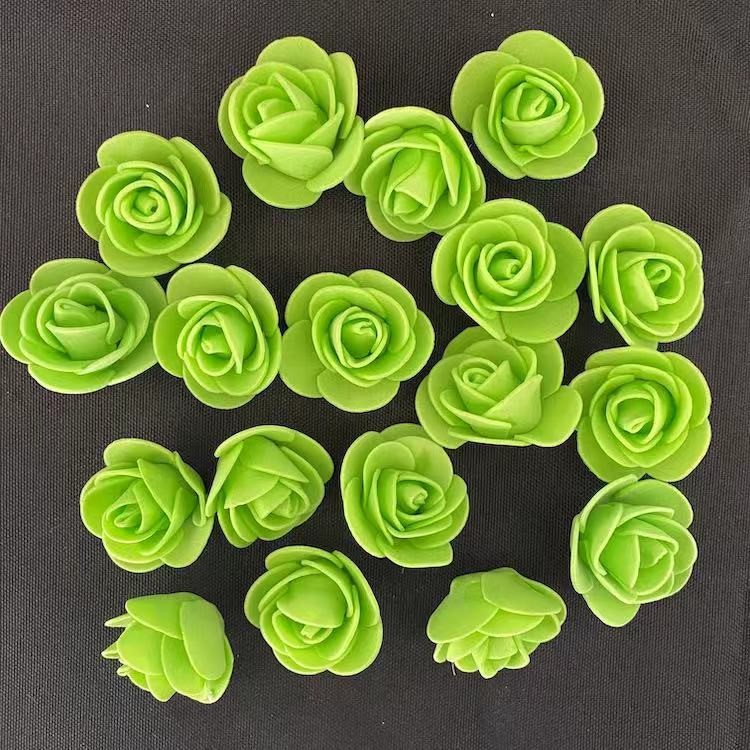 Artificial flower pe rose foam flower head flower 3.5cm hug bear pic 6