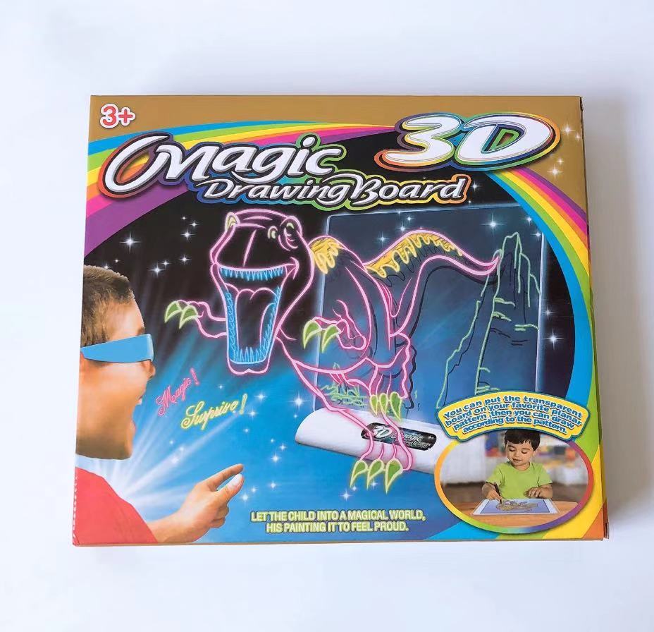Magic 3D Drawing Board Children's 3D illuminated Drawing Board Painting Early Education DIY toy Flash Painting