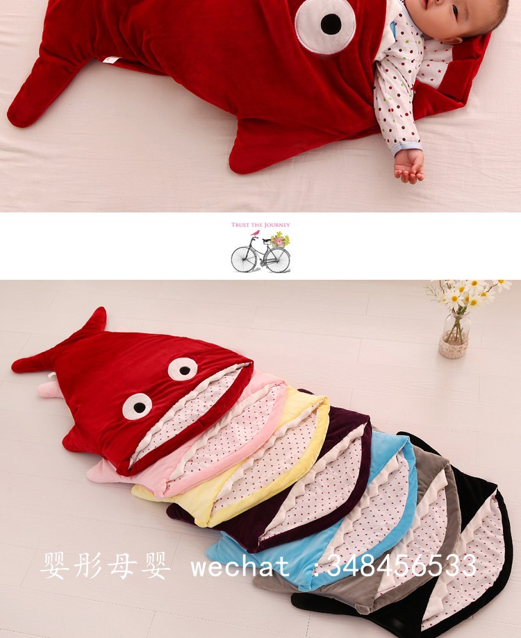新款童睡袋 婴儿被子抱被防踢被儿童鲨鱼宝宝睡袋详情图13
